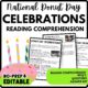 Donut Day Celebrations Reading Comprehension Worksheet-Printable and Editable