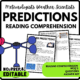 Weather Predictions Reading Comprehension Worksheet-Printable and Editable