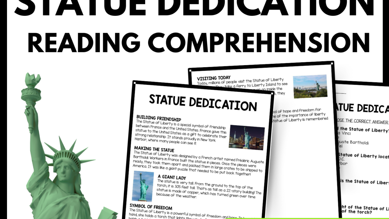 Statue Dedication Reading Comprehension Worksheet-Printable and Editable