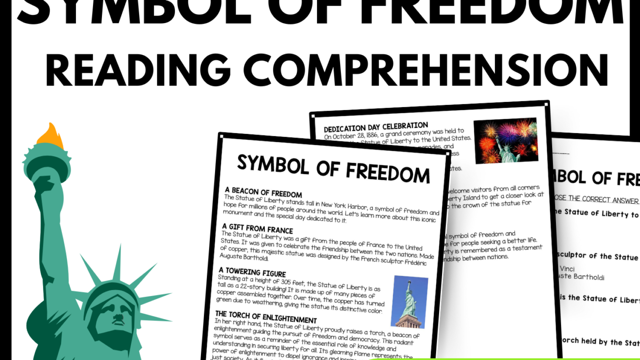 Symbol of Freedom Reading Comprehension Worksheet-Printable and Editable