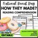 How Donuts Are Made Reading Comprehension Worksheet-Printable and Editable