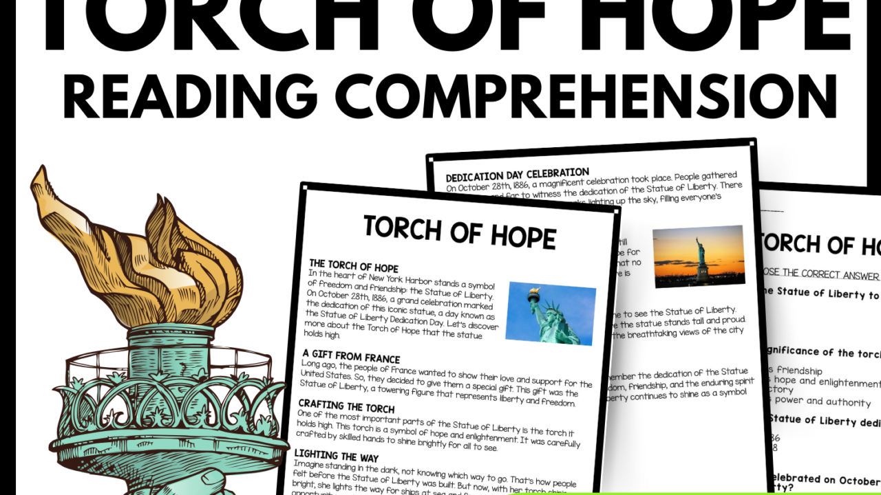 Torch of Hope Reading Comprehension Worksheet-Printable and Editable