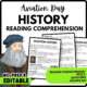 Aviation History Reading Comprehension Worksheet-Printable and Editable