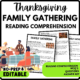 Family Gathering Reading Comprehension Worksheet-Printable and Editable