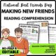 Making New Friends Reading Comprehension Worksheet-Printable and Editable