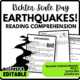 Earthquakes! Reading Comprehension Worksheet-Printable and Editable
