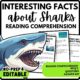 Interesting Facts About Sharks Reading Comprehension Worksheet-Printable and Editable