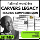 Carvers Legacy Reading Comprehension Worksheet-Printable and Editable