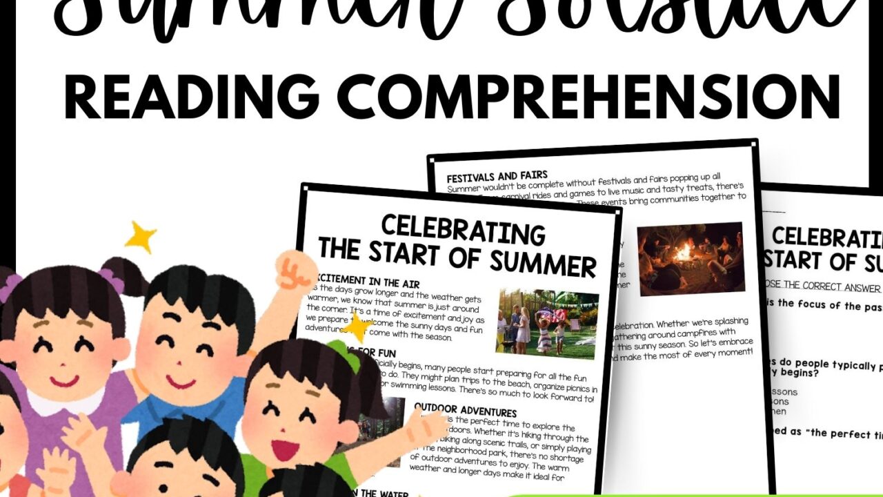 Celebrating the Start of Summer Reading Comprehension Worksheet-Printable and Editable