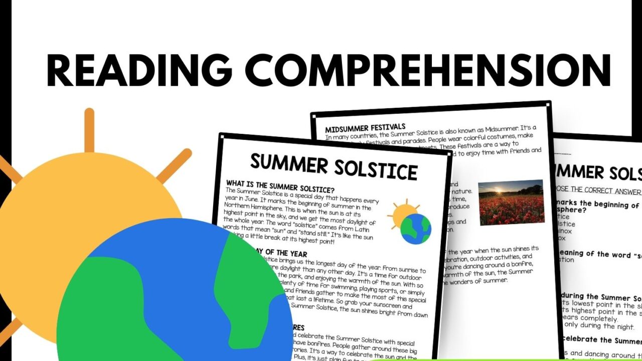 Summer Solstice Reading Comprehension Worksheet-Printable and Editable