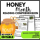 Women's History Month Honey Month Reading Comprehension Worksheet-Printable and Editable