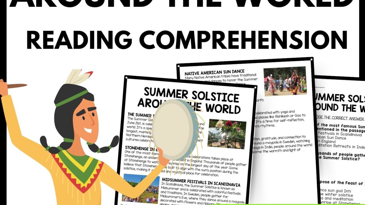 Summer Solstice Around the World Reading Comprehension Worksheet-Printable and Editable