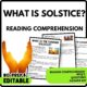 What Is the Summer Solstice? Reading Comprehension Worksheet-Printable and Editable