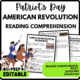American Revolution Beginnings Reading Comprehension Worksheet-Printable and Editable