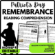 Battle Remembrance Reading Comprehension Worksheet-Printable and Editable