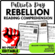 Historical Rebellion Reading Comprehension Worksheet-Printable and Editable