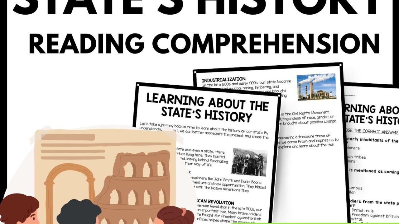 Learning About the State's History Reading Comprehension Worksheet-Printable and Editable