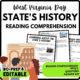 Learning About the State's History Reading Comprehension Worksheet-Printable and Editable