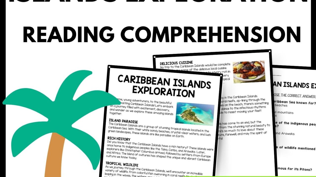 Caribbean Islands Exploration Reading Comprehension Worksheet-Printable and Editable