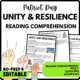 Unity and Resilience Reading Comprehension Worksheet-Printable and Editable