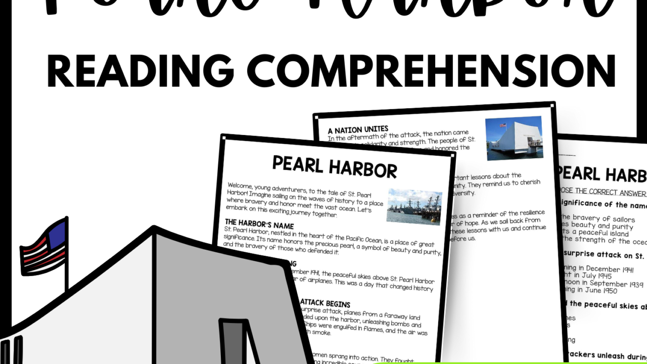 Pearl Harbor Reading Comprehension Worksheet-Printable and Editable