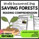 Saving Trees and Forests Reading Comprehension Worksheet-Printable and Editable