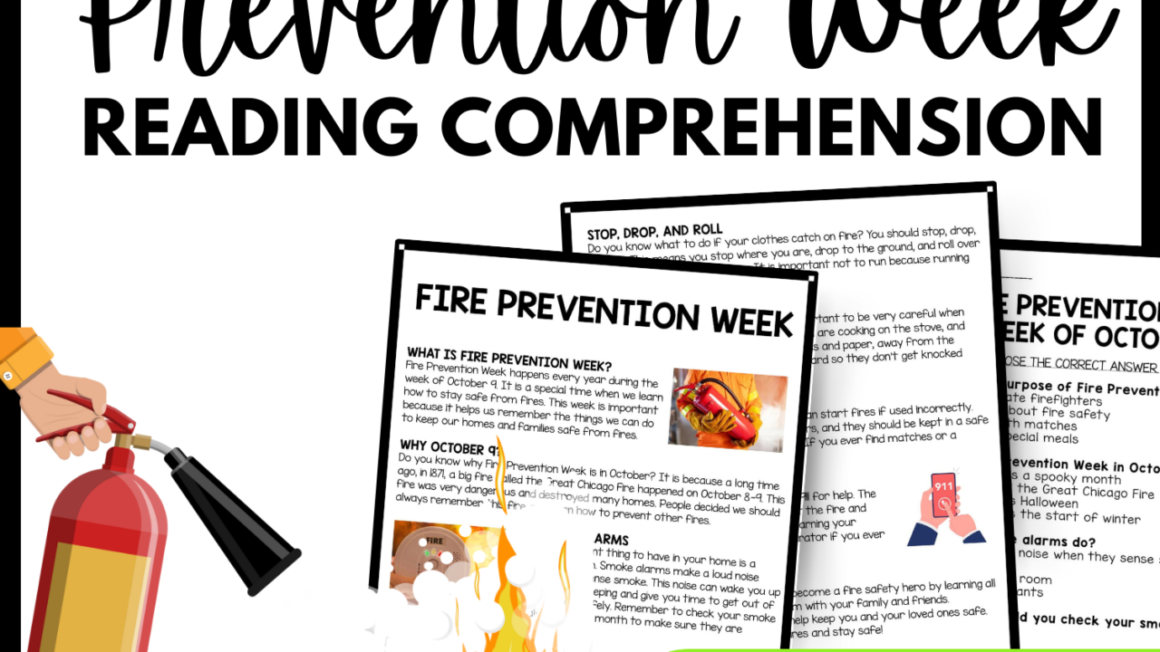 Women's History Month Fire Prevention Week Reading Comprehension Worksheet-Printable and Editable