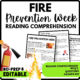 Women's History Month Fire Prevention Week Reading Comprehension Worksheet-Printable and Editable