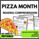 Pizza Month Reading Comprehension Worksheet-Printable and Editable