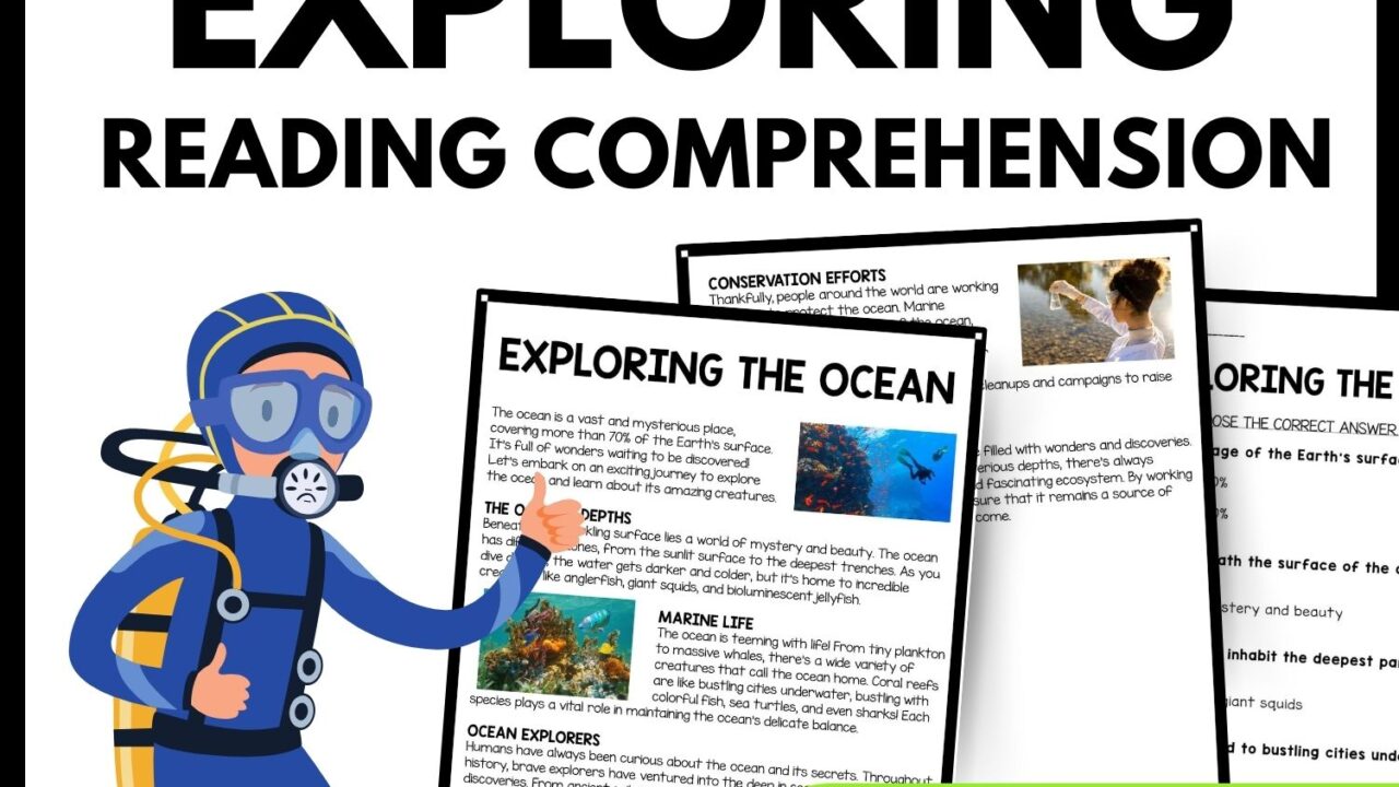 Exploring the Ocean Reading Comprehension Worksheet-Printable and Editable