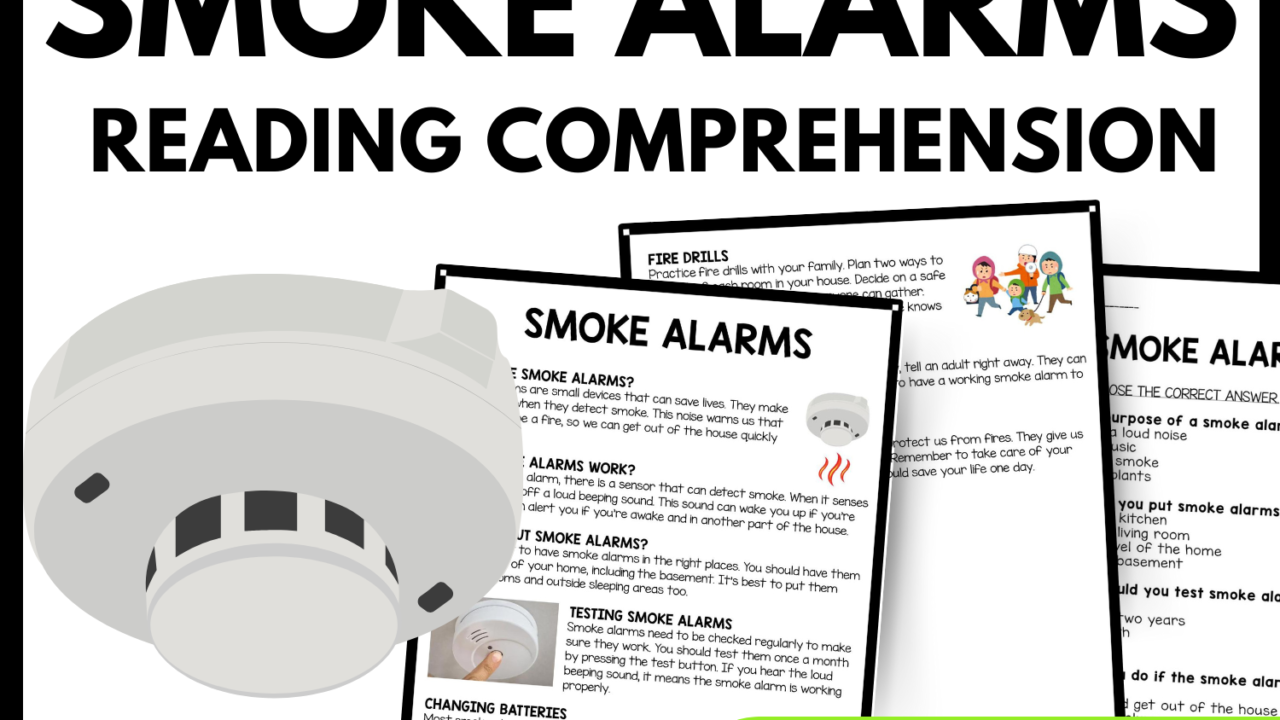 Women's History Month Smoke Alarms Reading Comprehension Worksheet-Printable and Editable