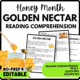 Women's History Month Golden Nectar Reading Comprehension Worksheet-Printable and Editable