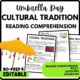 Cultural Traditions Reading Comprehension Worksheet-Printable and Editable