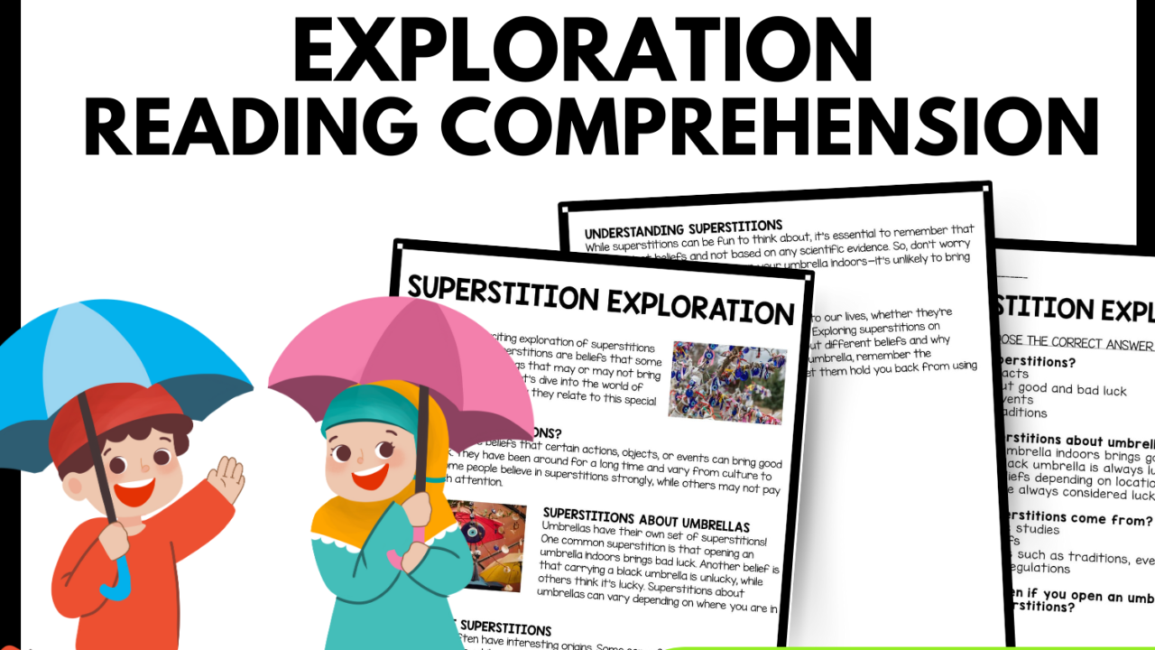 Superstition Exploration Reading Comprehension Worksheet-Printable and Editable