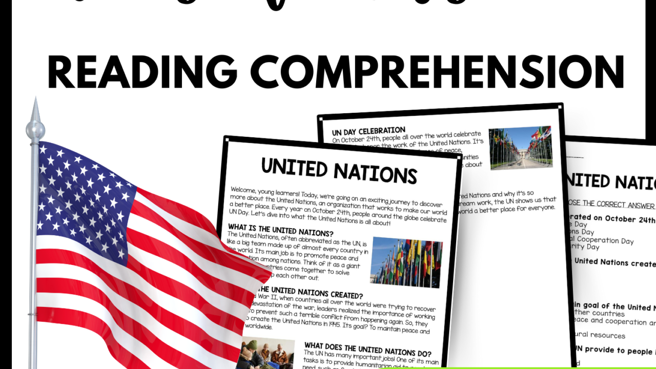 United Nations Reading Comprehension Worksheet-Printable and Editable