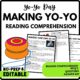 Making Your Own Yo-Yo Reading Comprehension Worksheet-Printable and Editable