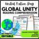 Global Unity Reading Comprehension Worksheet-Printable and Editable