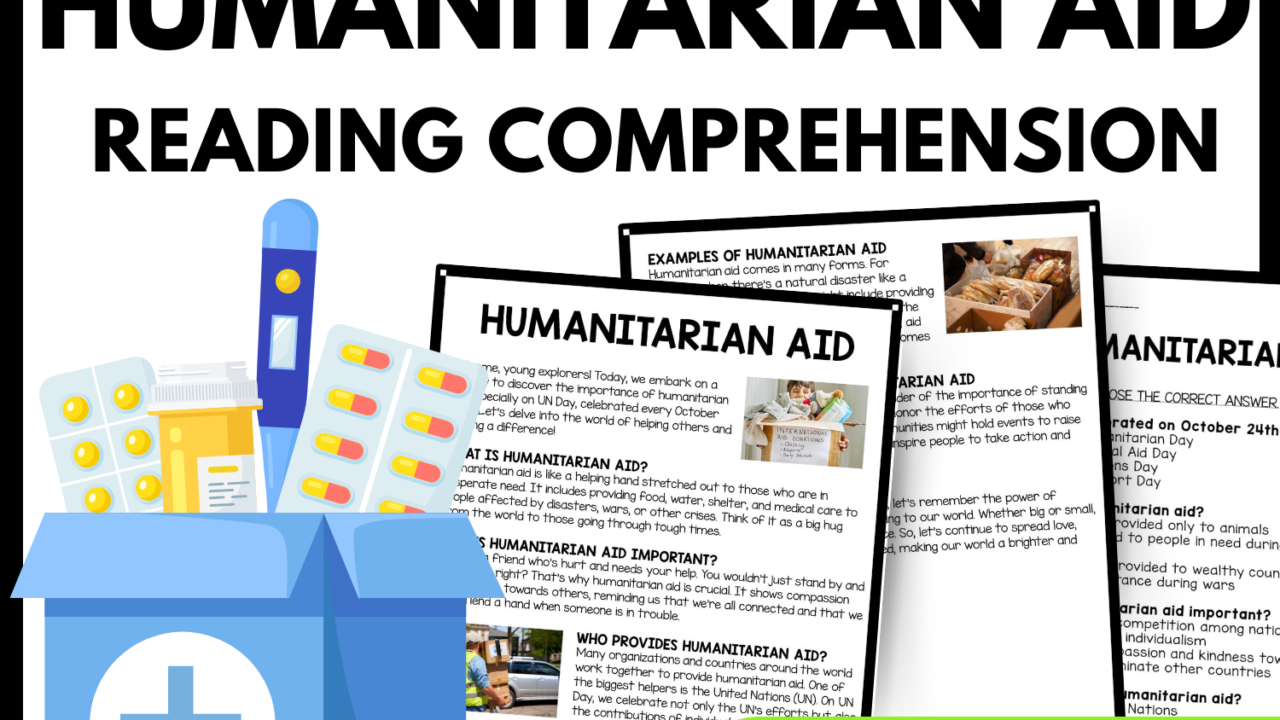 Humanitarian Aid Reading Comprehension Worksheet-Printable and Editable