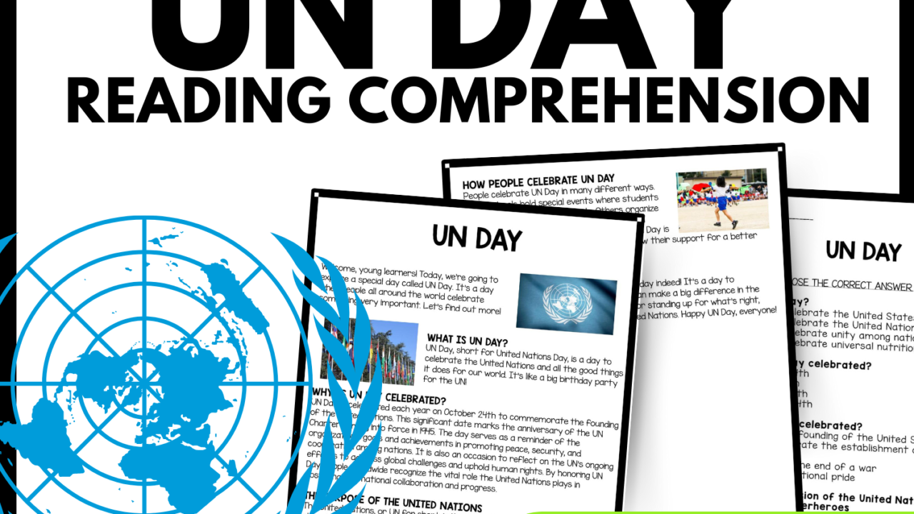 UN Day Reading Comprehension Worksheet-Printable and Editable