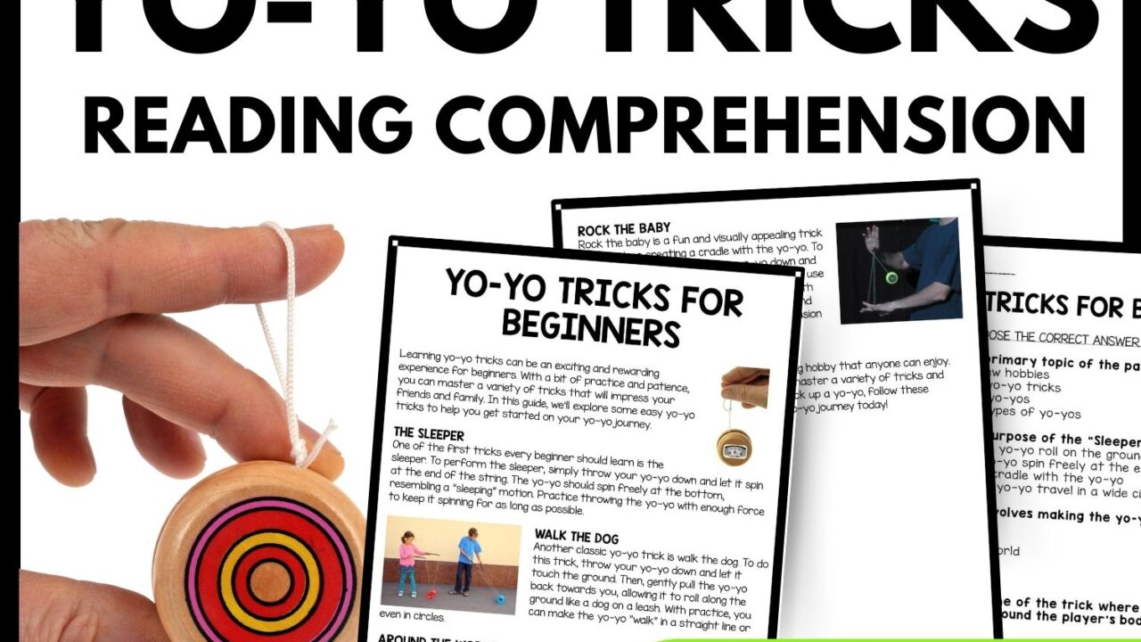 Yo-Yo Tricks for Beginners Reading Comprehension Worksheet-Printable and Editable