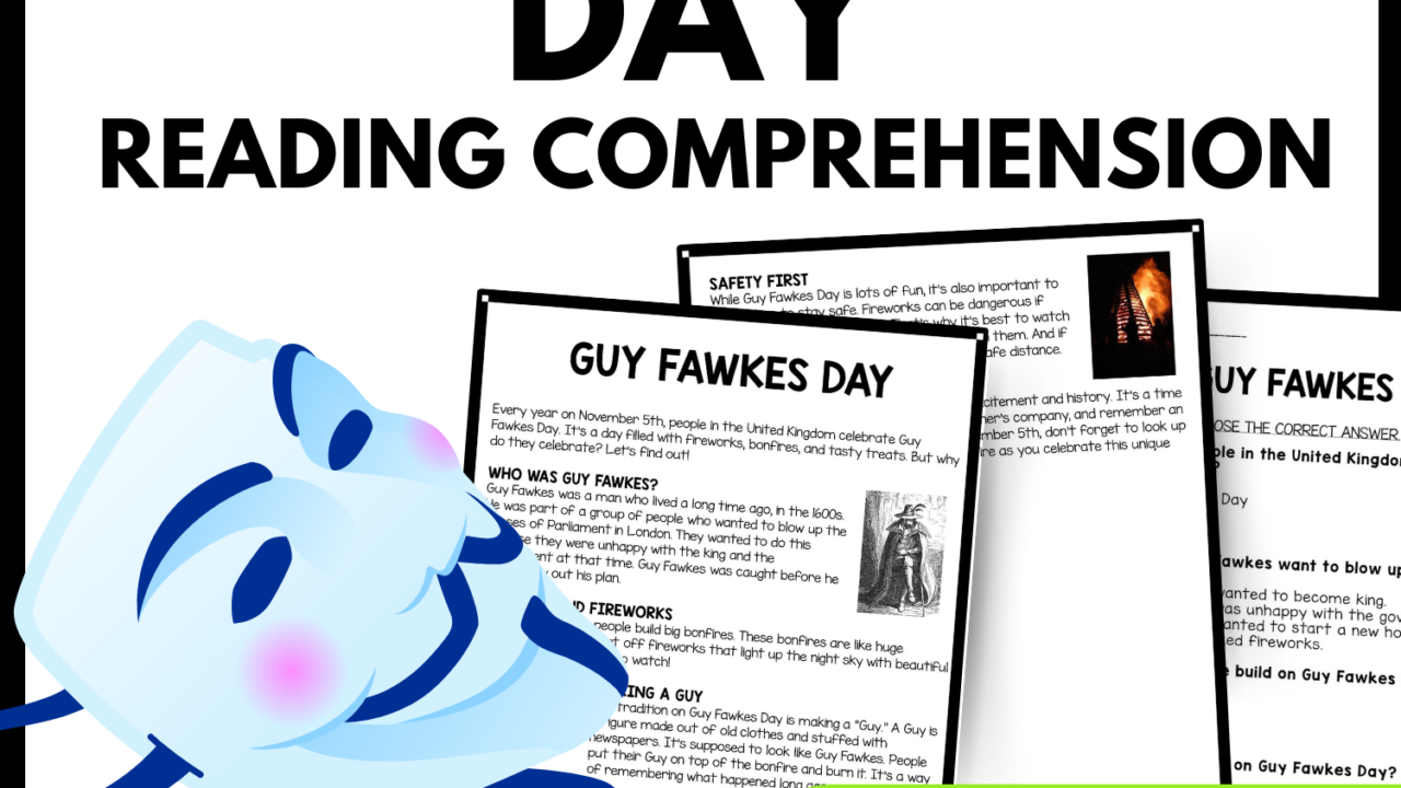 Women's History Month Guy Fawkes Day Reading Comprehension Worksheet-Printable and Editable