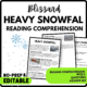 Heavy Snowfall Reading Comprehension Worksheet-Printable and Editable