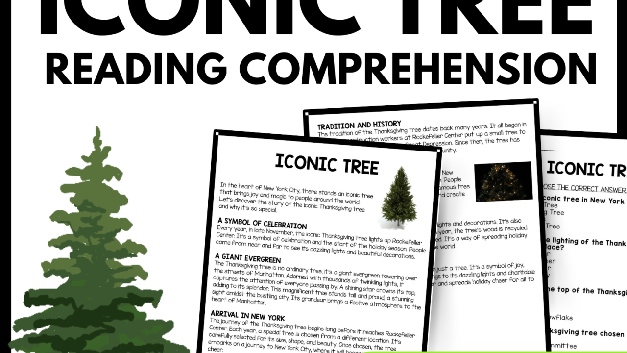 Iconic Tree Reading Comprehension Worksheet-Printable and Editable