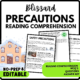Safety Precautions Reading Comprehension Worksheet-Printable and Editable