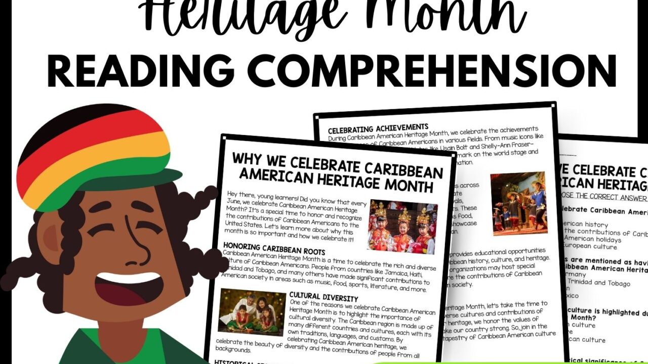 Why We Celebrate Caribbean American Heritage Month? Reading Comprehension Worksheet-Printable and Editable