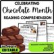 Celebrating Chocolate Month Reading Comprehension Worksheet-Printable and Editable