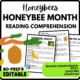 Honeybee Month Reading Comprehension Worksheet-Printable and Editable