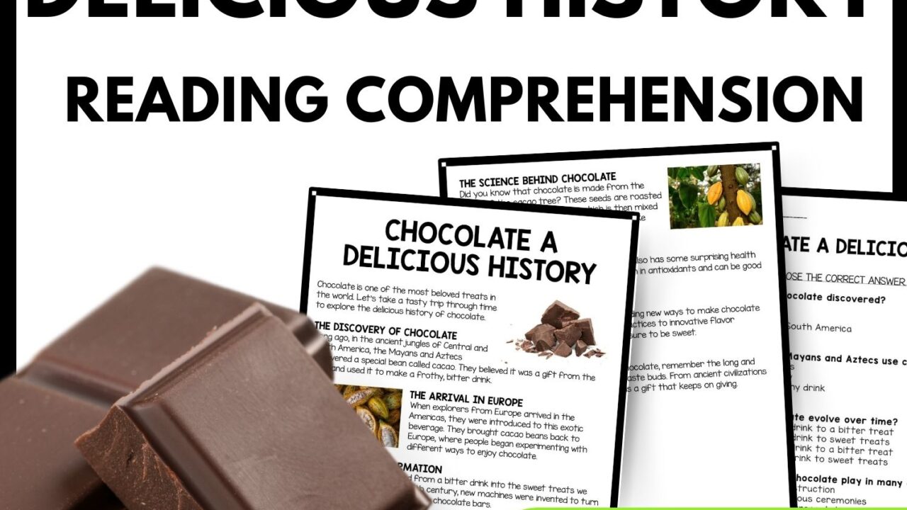 Chocolate A Delicious History Reading Comprehension Worksheet-Printable and Editable