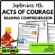 Acts of Courage Reading Comprehension Worksheet-Printable and Editable