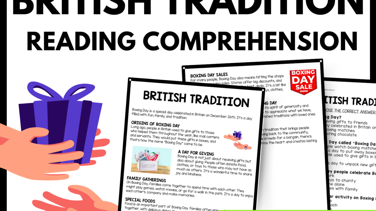 British Tradition Reading Comprehension Worksheet-Printable and Editable